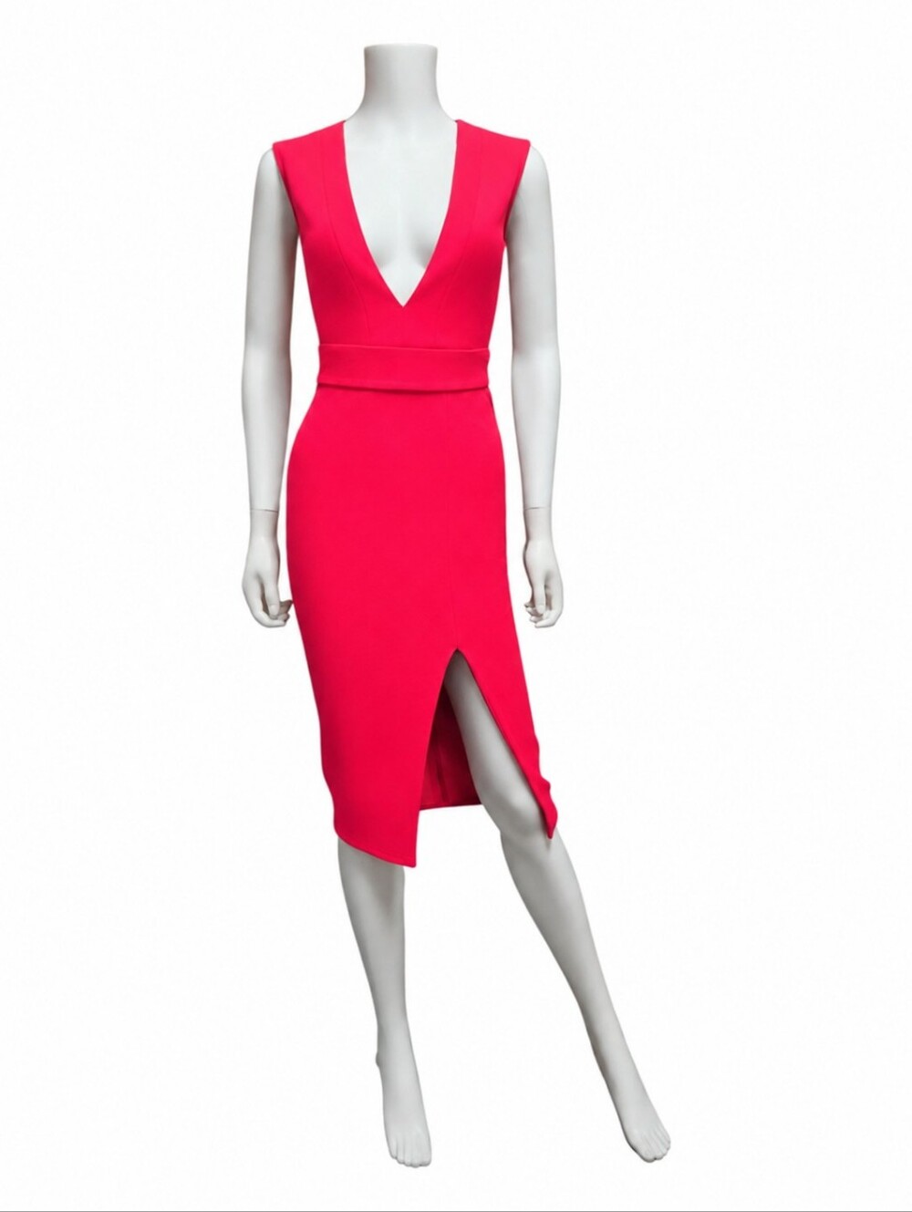 NICHOLAS | Red Deep V Sleeveless Midi Dress Size 2